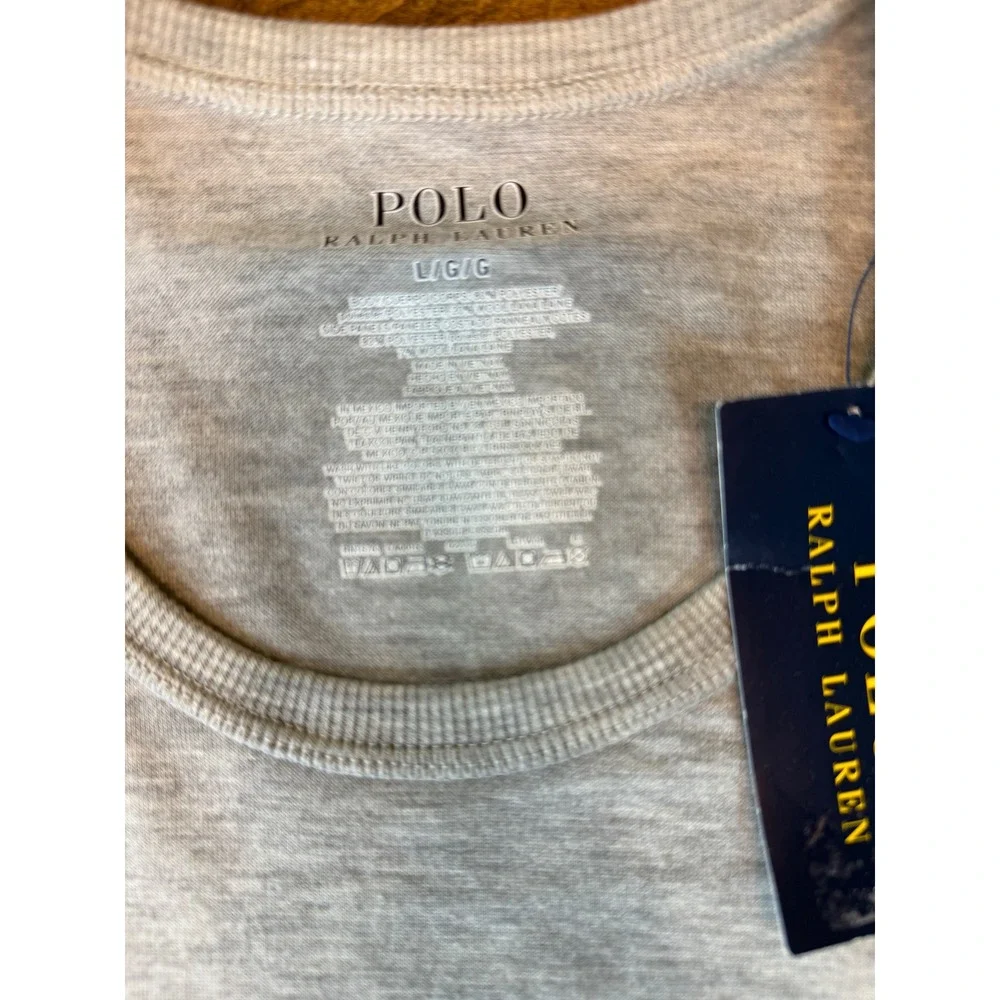 Polo Ralph Lauren Mens Long Sleeve Performance T-Shirt Gray cotton  Large NWT